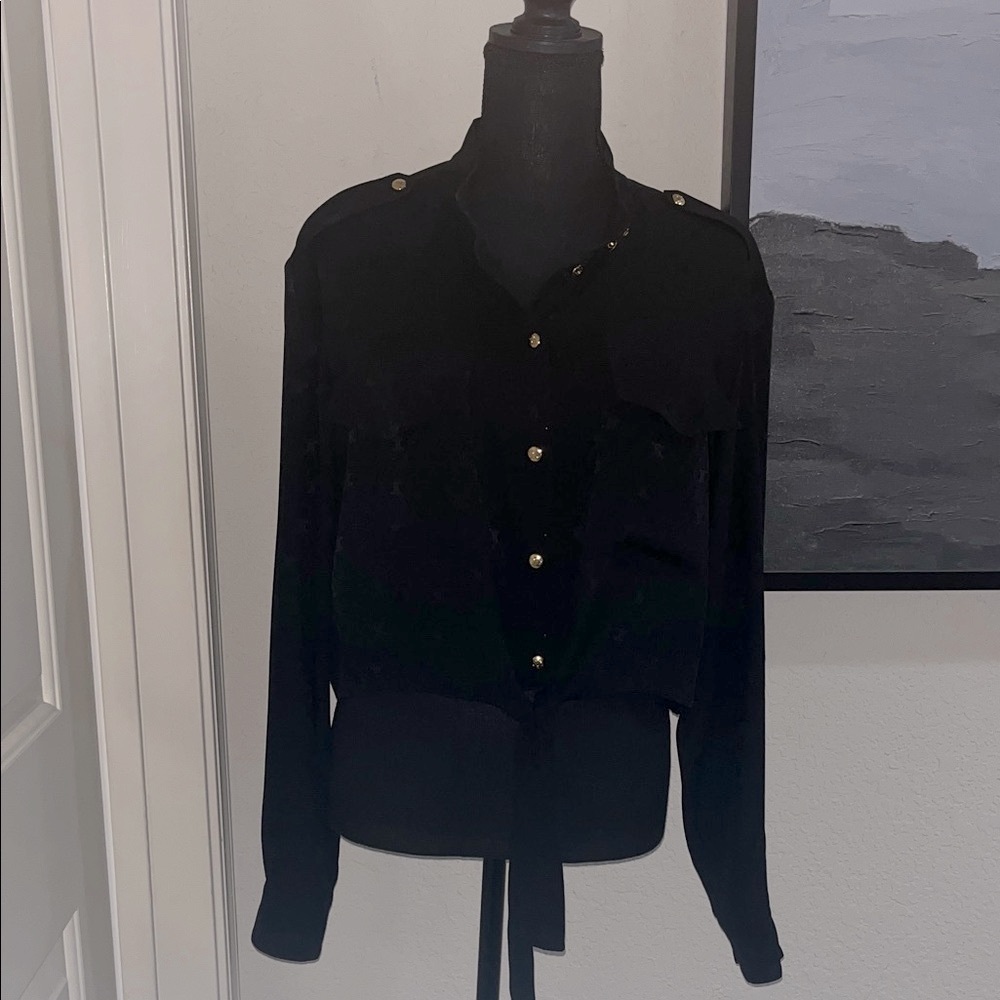 Celine Black Blouse with Gold Buttons NWT - Picture 2 of 10